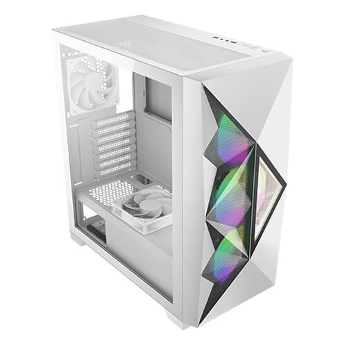 Antec DF800 FLUX RGB White Angled Front View