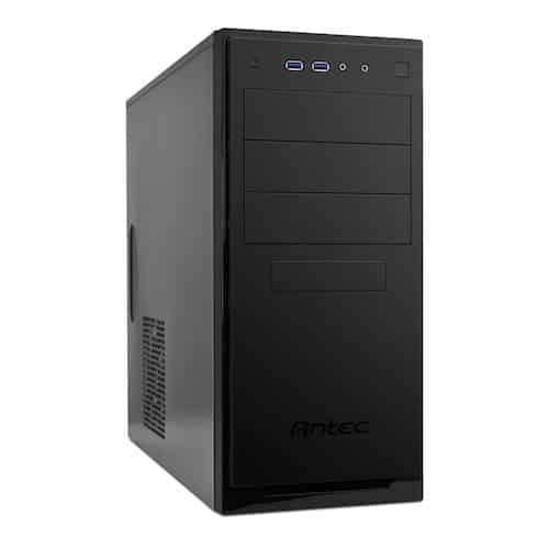 Antec NSK4100 Matte Black Angled Front View