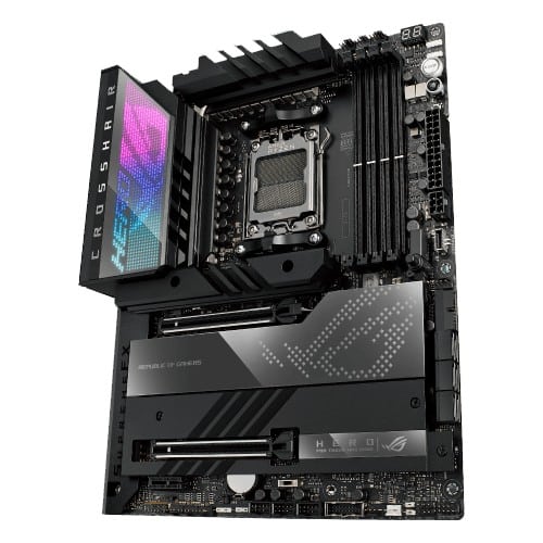 ASUS ROG Crosshair X670E Hero Angled Front View