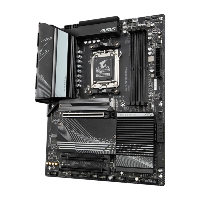 GIGABYTE X670 AORUS ELITE AX Angled Front View