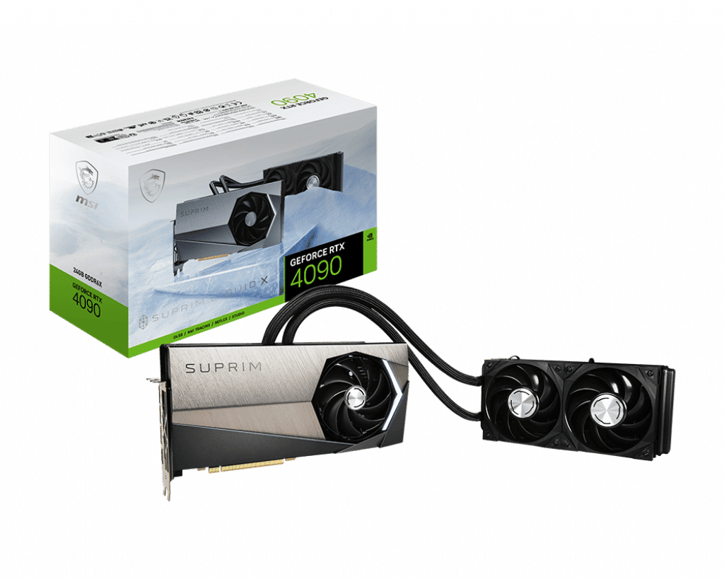 MSI NVIDIA GeForce RTX 4090 SUPRIM LIQUID X 24GB GDDR6X Box View