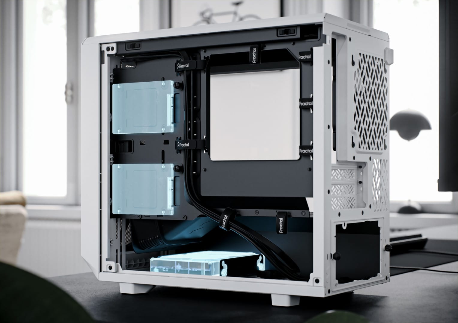 Fractal Design Meshify 2 Nano White TG Cover View