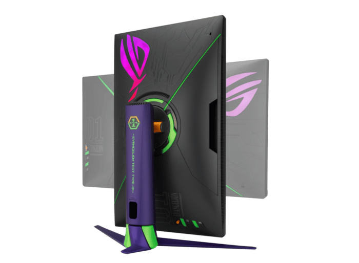 Asus ROG Strix XG27AQM EVA Edition Angled Rear View