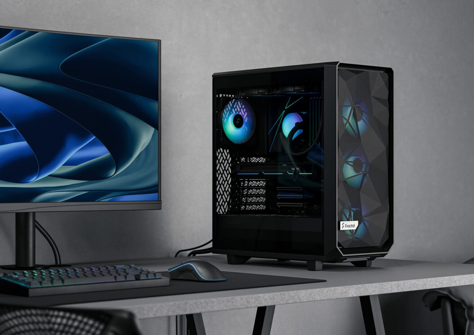 Fractal Design Meshify 2 Compact Lite RGB Black TG Cover View