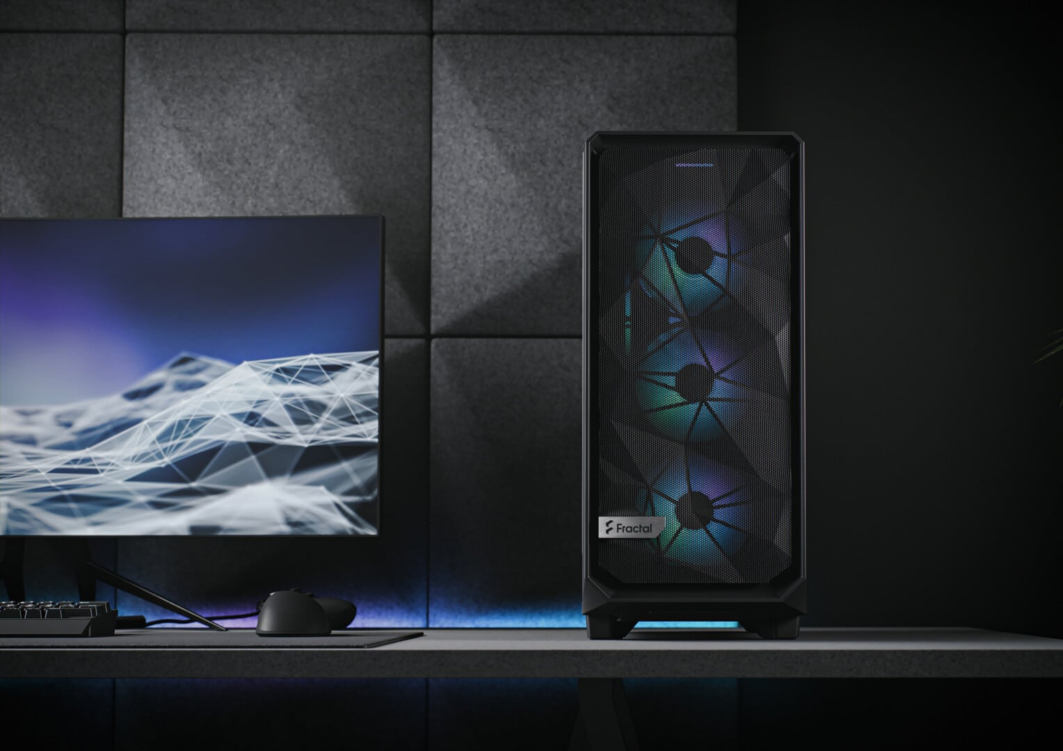 Fractal Design Meshify 2 Compact RGB Black TG Cover View