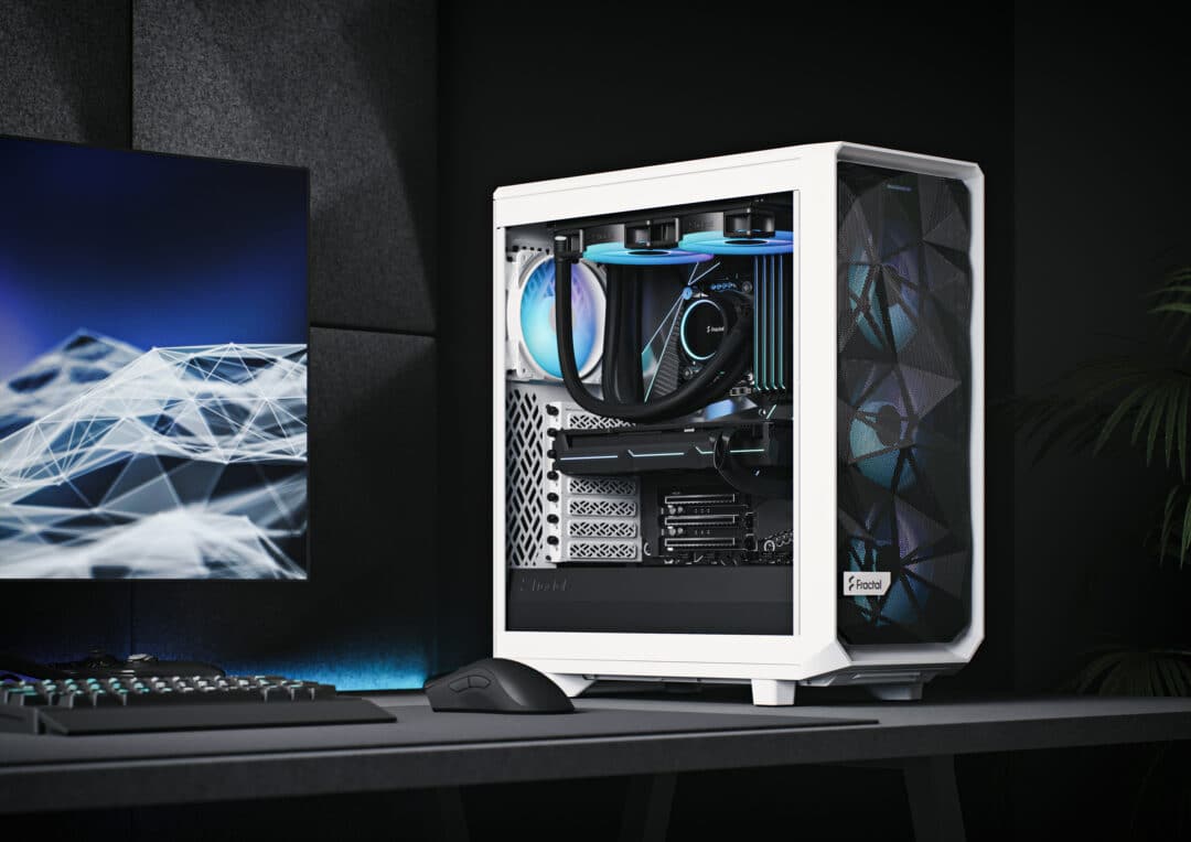 Fractal Design Meshify 2 Compact RGB White TG Cover View