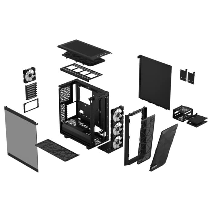 Fractal Design Meshify 2 Compact RGB Black TG Layers View