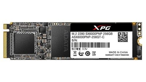 ADATA XPG SX6000 PRO 256GB Flat Rear View