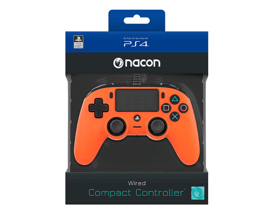 Nacon Wired Compact Controller - Orange Box View