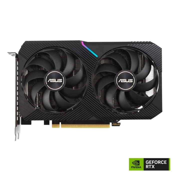 ASUS Dual NVIDIA GeForce RTX 3060 OC Flat Front View