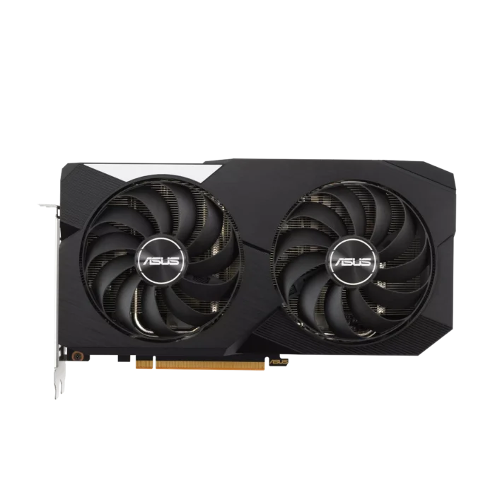 ASUS Dual AMD Radeon RX 6600 XT OC Flat Front View