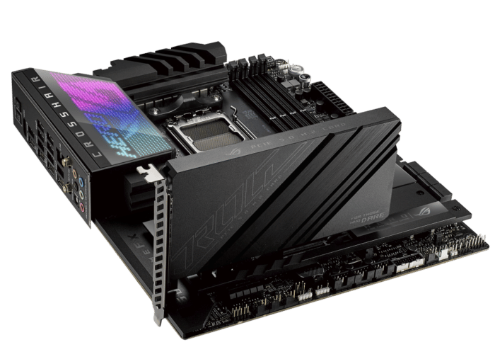 ASUS ROG Crosshair X670E Hero Angled Front View