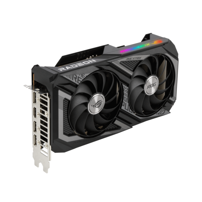 ASUS ROG Strix AMD Radeon RX 6600 XT OC Angled Front View