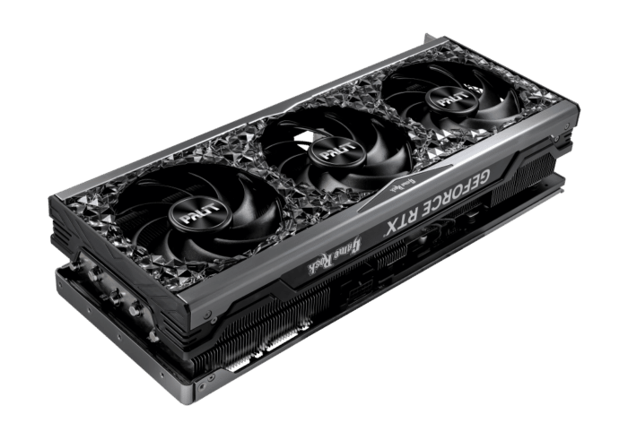 Palit NVIDIA GeForce RTX 4080 GameRock OmniBlack Angled Front View