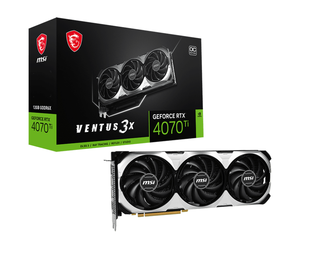 MSI NVIDIA GeForce RTX 4070 Ti VENTUS 3X 12G OC Box View