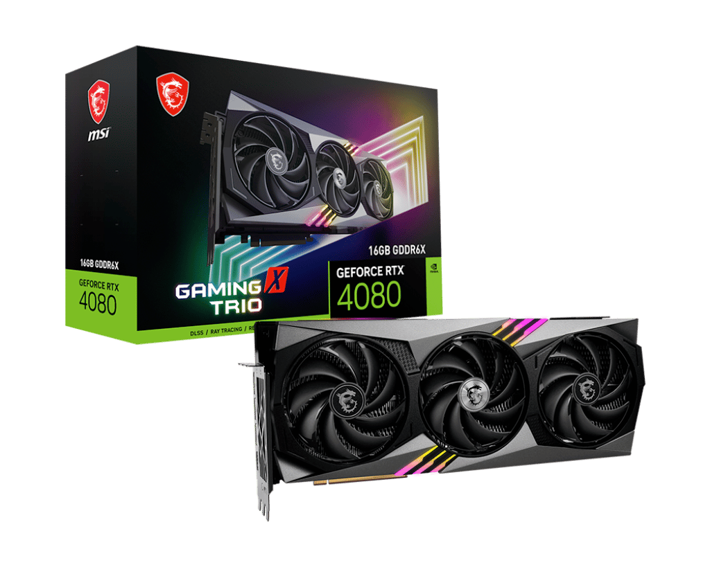 MSI NVIDIA GeForce RTX 4080 16GB GAMING X TRIO Box View