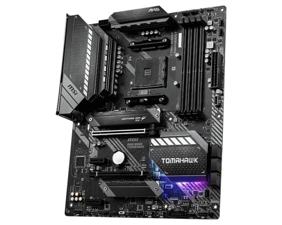 MSI MAG B550 TOMAHAWK Angled Front View