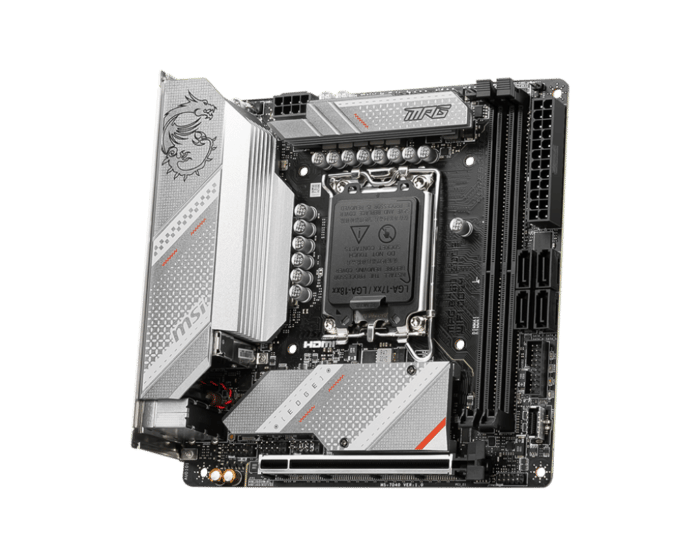 MSI MPG B760I EDGE WIFI DDR4 Angled Front View