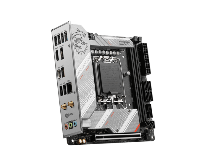 MSI MPG B760I EDGE WIFI DDR4 Angled Front View