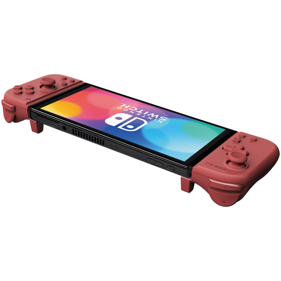 Nintendo Switch HORI Split Pad Compact Controller - Apricot Red Angled Front View