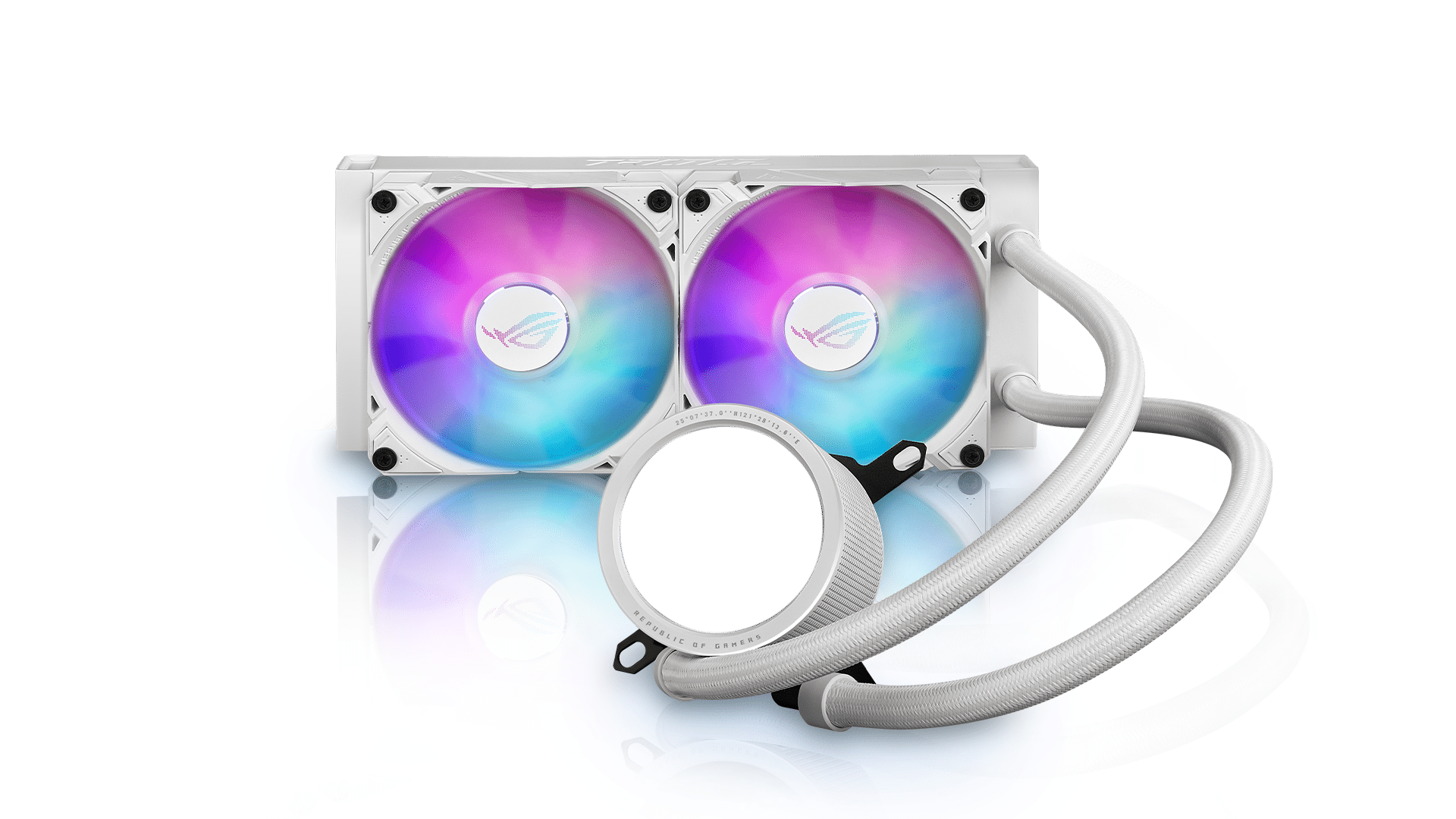 ASUS ROG Ryuo III 240 ARGB White Edition Flat Front View