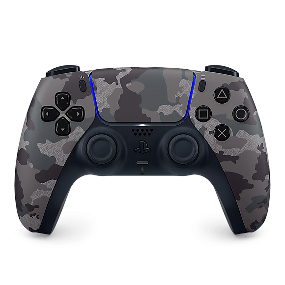Sony PS5 DualSense Grey Camo Flat Front View