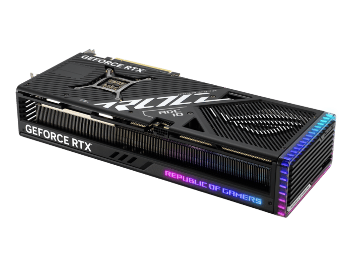 ASUS ROG Strix NVIDIA GeForce RTX 4080 Angled Backplate View
