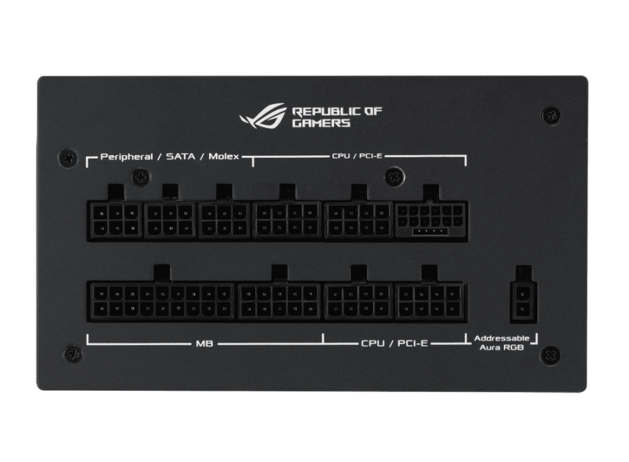 ASUS ROG STRIX 1000W Gold Aura Edition Connectors View