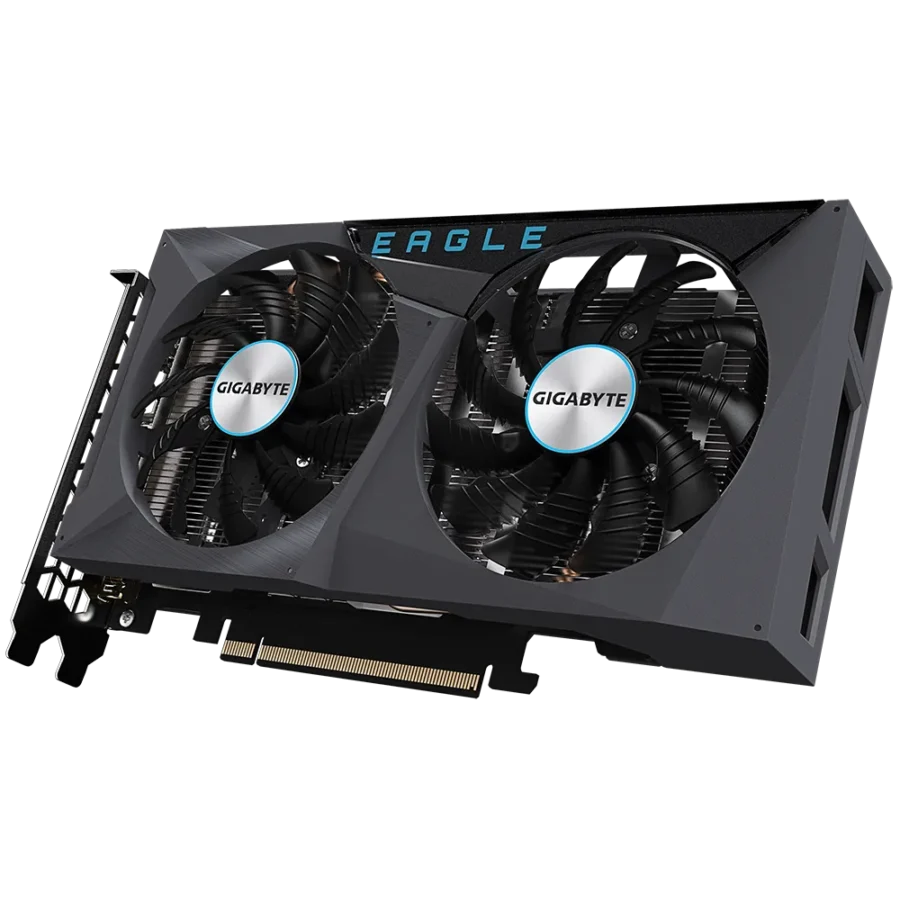 Gigabyte NVIDIA GeForce RTX 3050 EAGLE OC Angled Front View