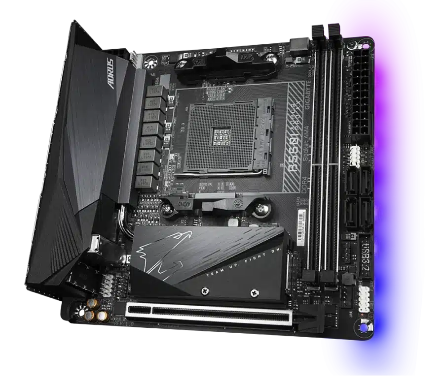 GIGABYTE B550I AORUS PRO AX – AMD B550 Chipset (Socket AM4) PCIe 4.0 Mini-ITX Motherboard