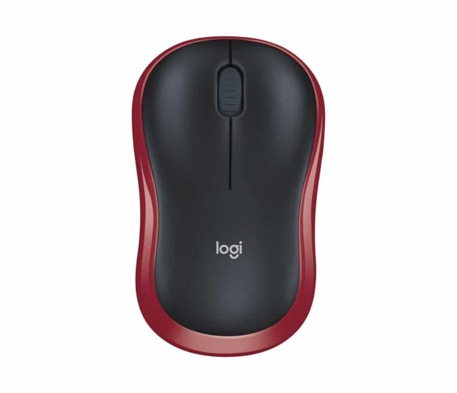Logitech M185 Wireless Notebook Mouse – Black/Red