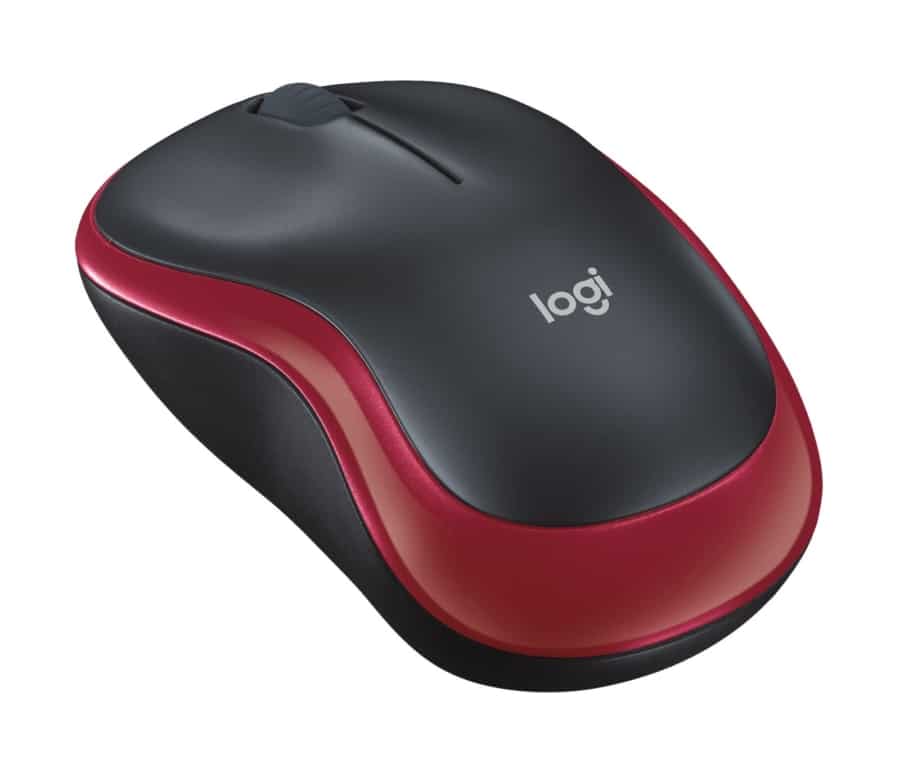 Logitech M185 Wireless Notebook Mouse – Black/Red