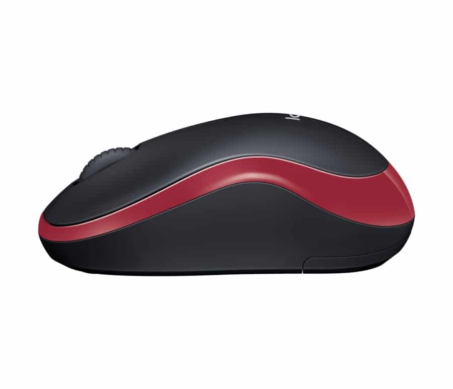 Logitech M185 Wireless Notebook Mouse – Black/Red