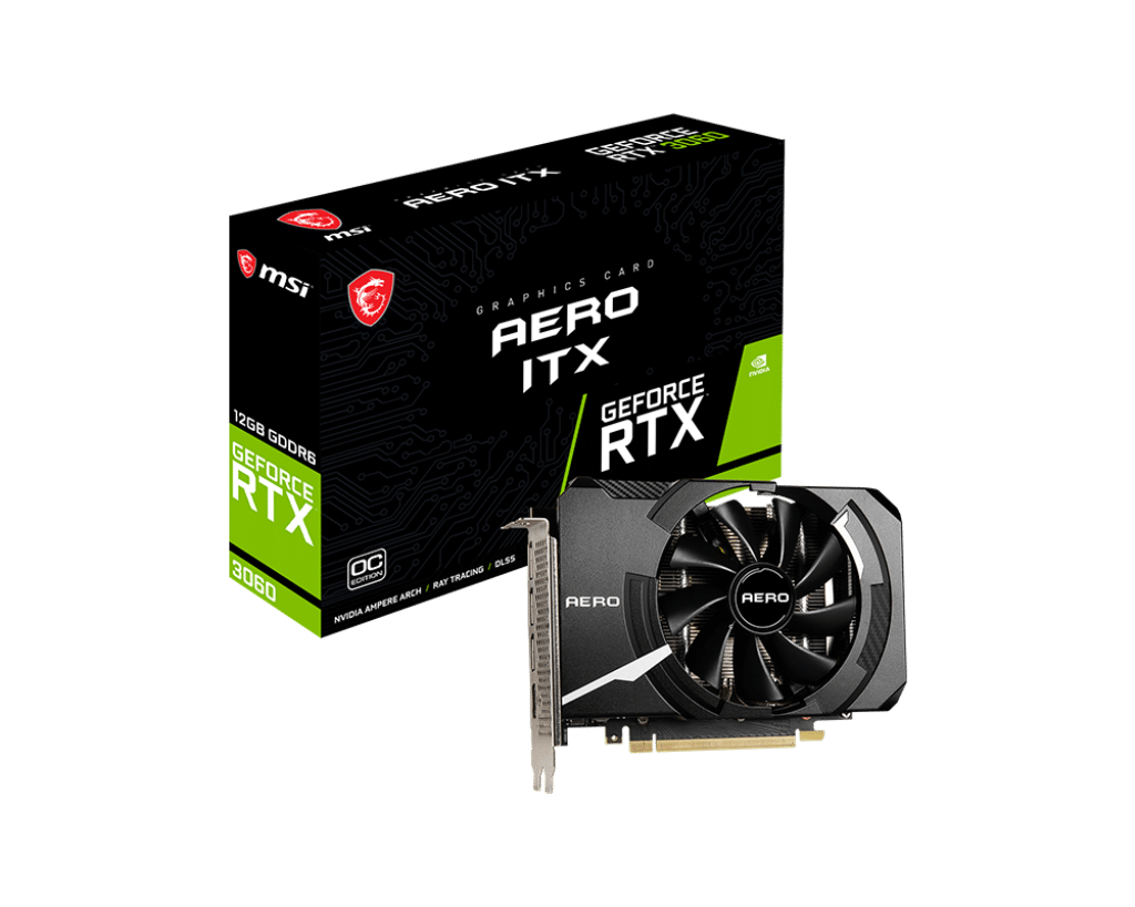 MSI NVIDIA GeForce RTX 3060 AERO ITX 12G OC GDDR6 Graphics Card