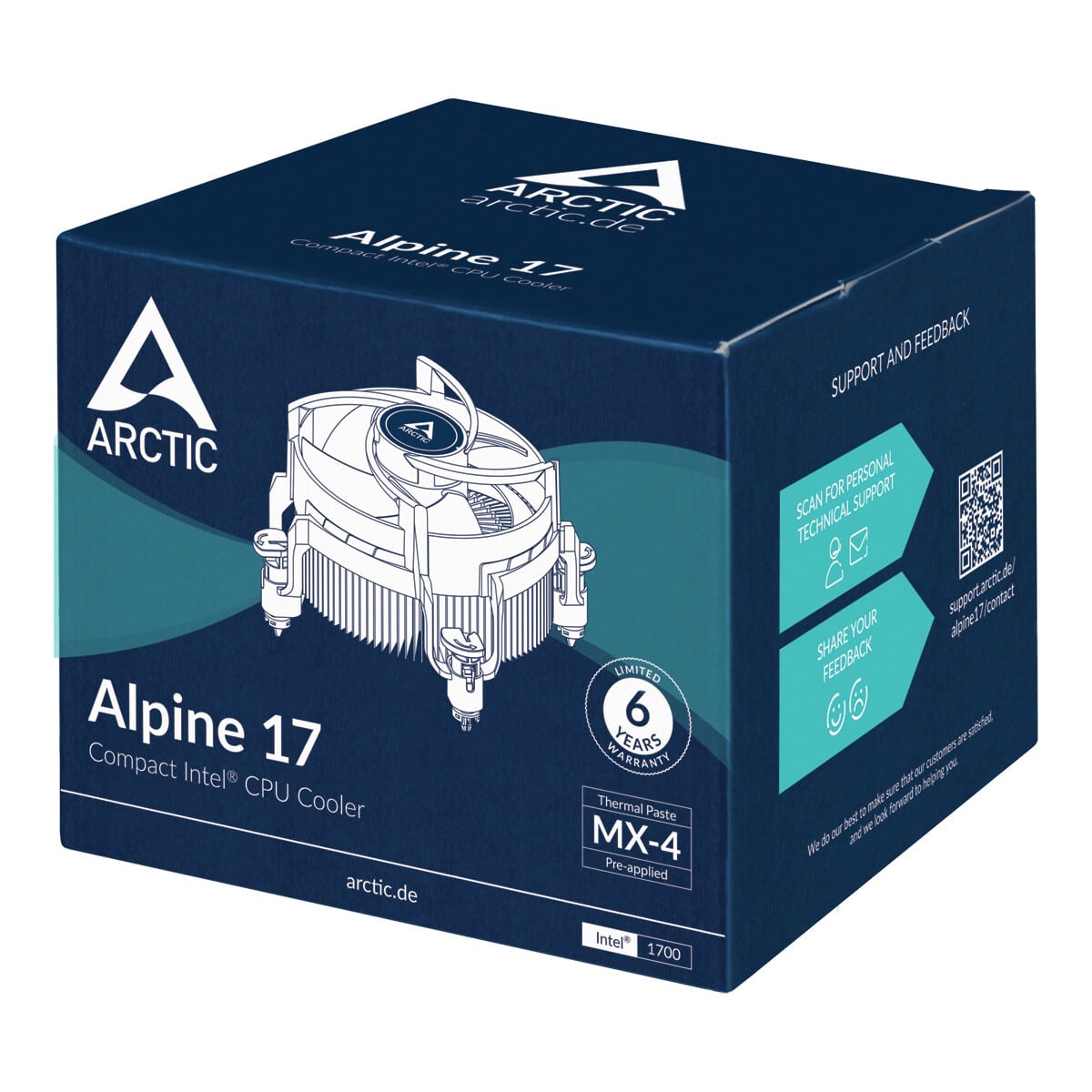 Arctic Alpine 17 Compact Heatsink & Fan, Intel 1700 Socket CPU Cooler