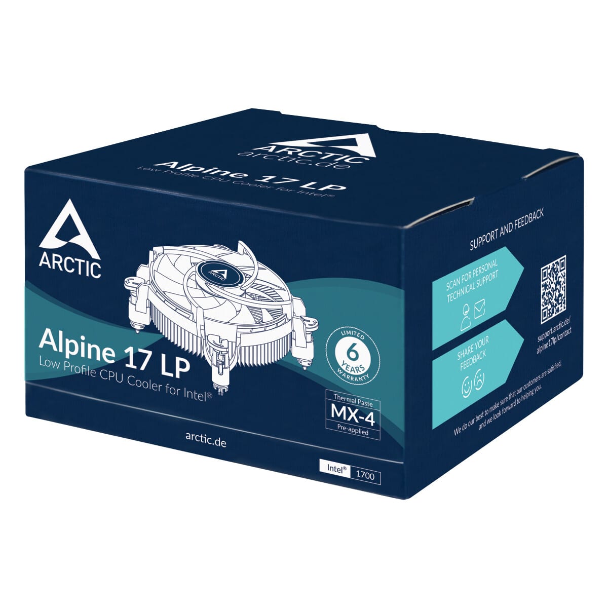 Arctic Alpine 17 LP Low Profile Heatsink & Fan, Intel 1700 Socket CPU Cooler
