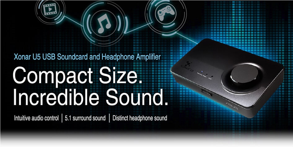 ASUS Xonar U5 - 5.1-Channel USB Sound Card & Headphone Amplifier