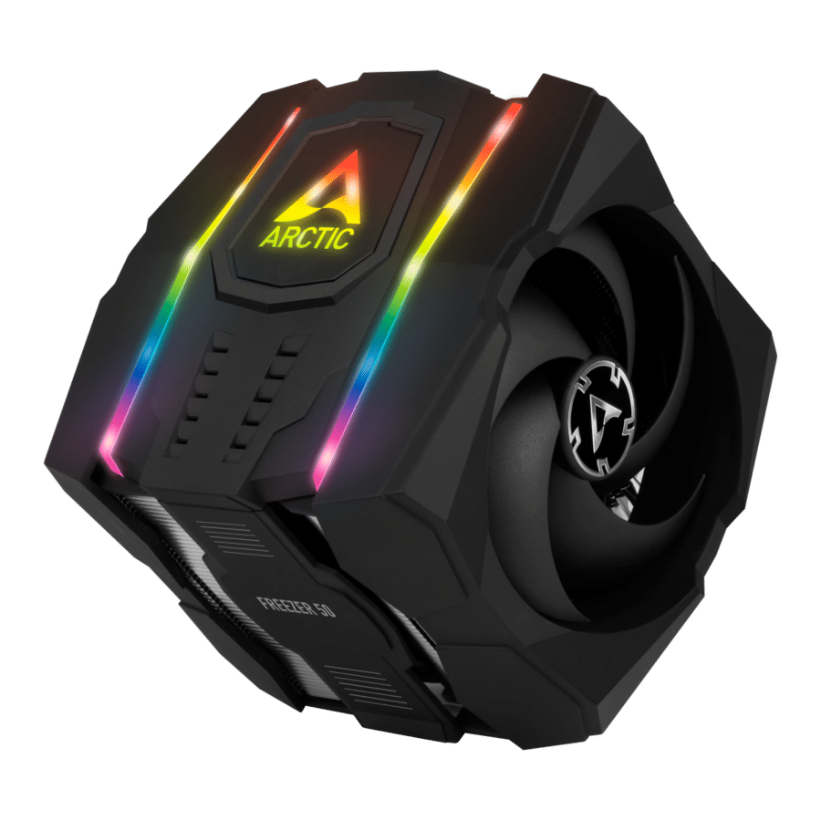 Arctic Freezer 50 Dual Tower ARGB Heatsink & Fan, Intel & AMD Sockets CPU Cooler