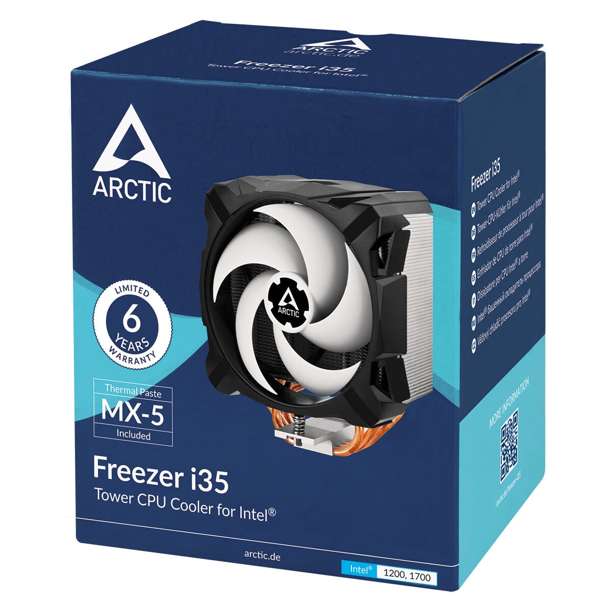 Arctic Freezer i35 Compact Heatsink & Fan, Intel 115x, 1200, 1700 Sockets CPU Cooler