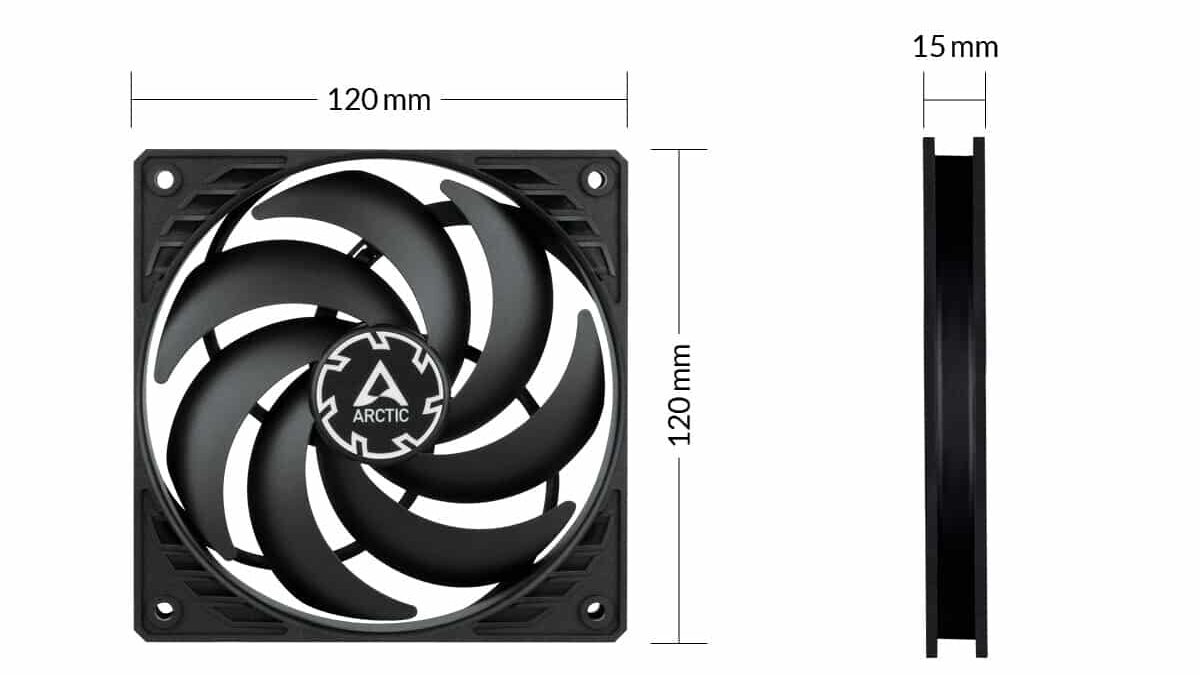Arctic P12 Slim PWM PST 120mm Black