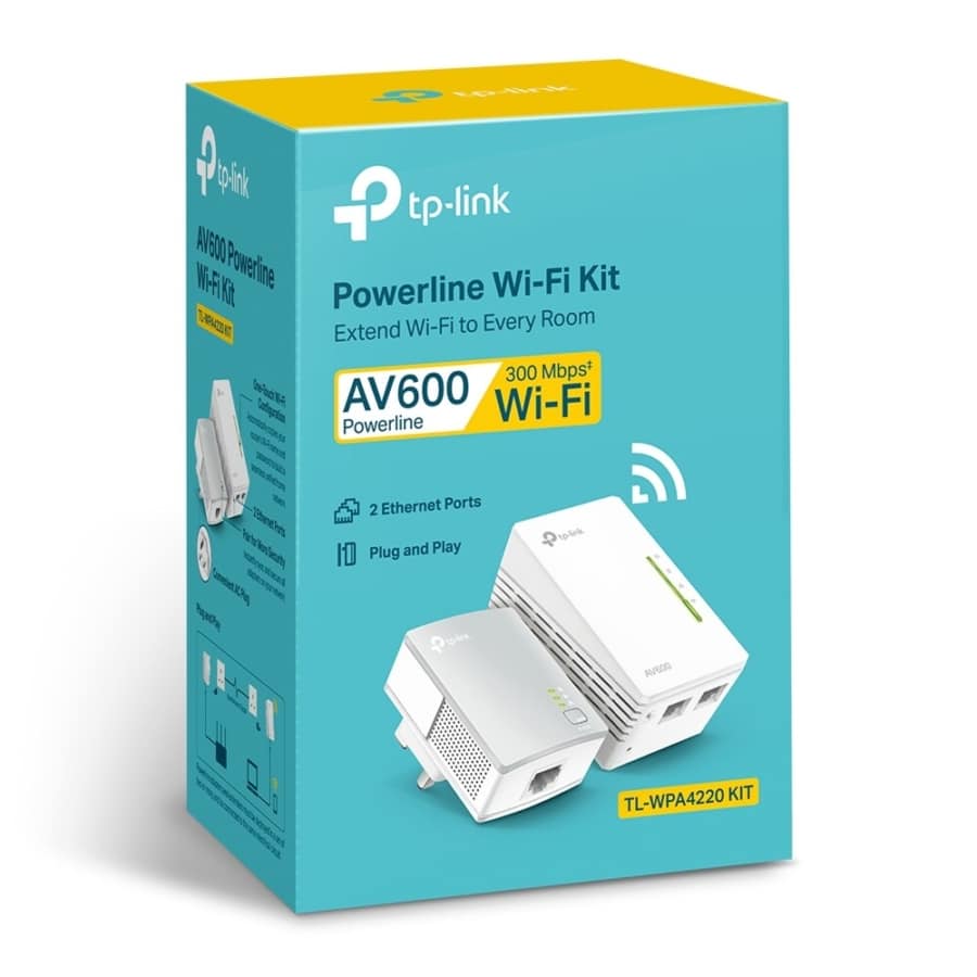 TP-LINK TL-WPA4220 KIT 300Mbps AV600 Wireless N Powerline Adapter Kit