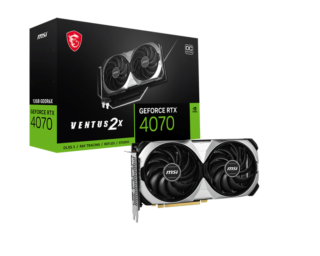 MSI NVIDIA GeForce RTX 4070 VENTUS 2X OC 12G GDDR6X Graphics Card
