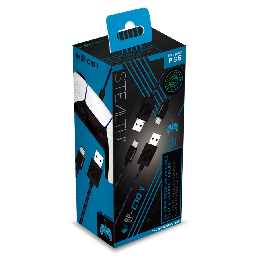 Stealth SP-C10V Twin Play & Charge Cables for PS5 Controllers