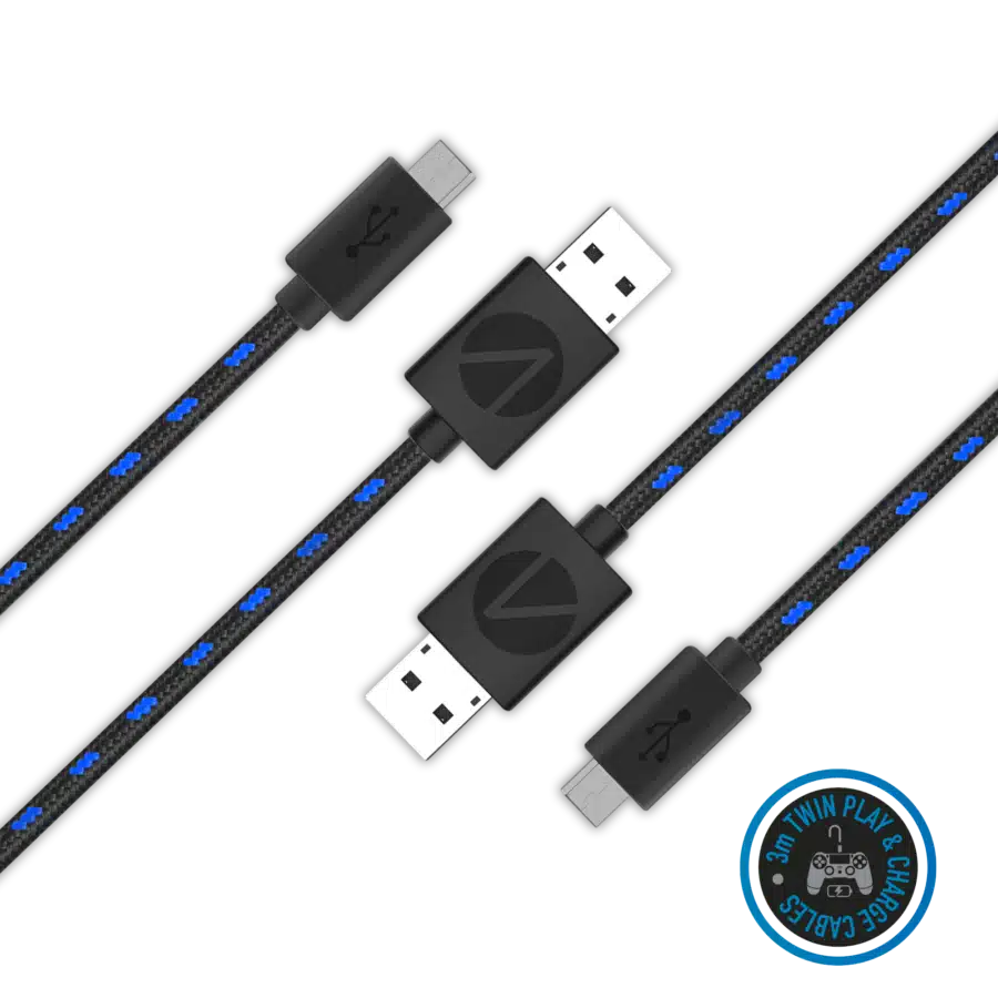 Stealth SP-C10 Twin Play & Charge Cables for PS4 Controllers