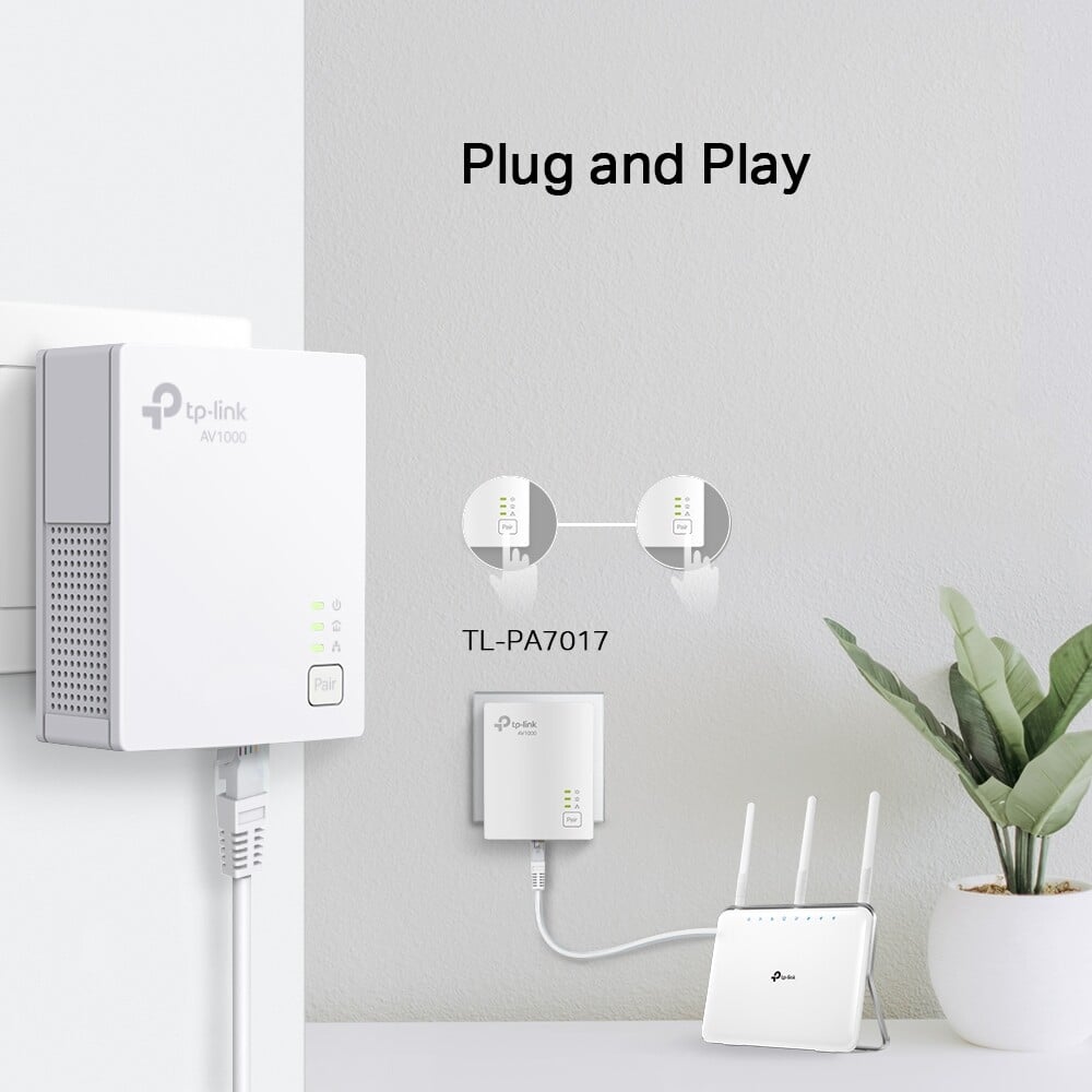 TP-LINK TL-PA7017 KIT AV1000 Gigabit Powerline Adapter Kit