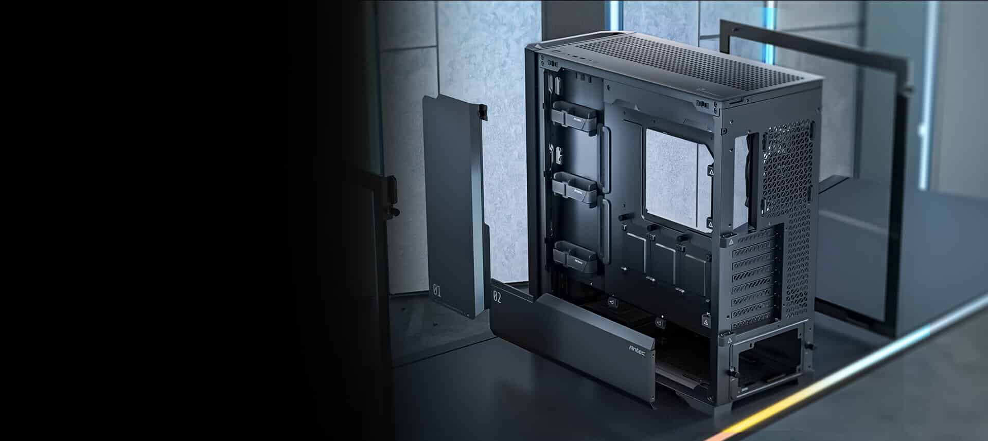 Antec Performance 1 FT – E-ATX, 4 PWM Fans, CPU/GPU Temp Display, USB-C, Glass Side Panels Gaming PC Case