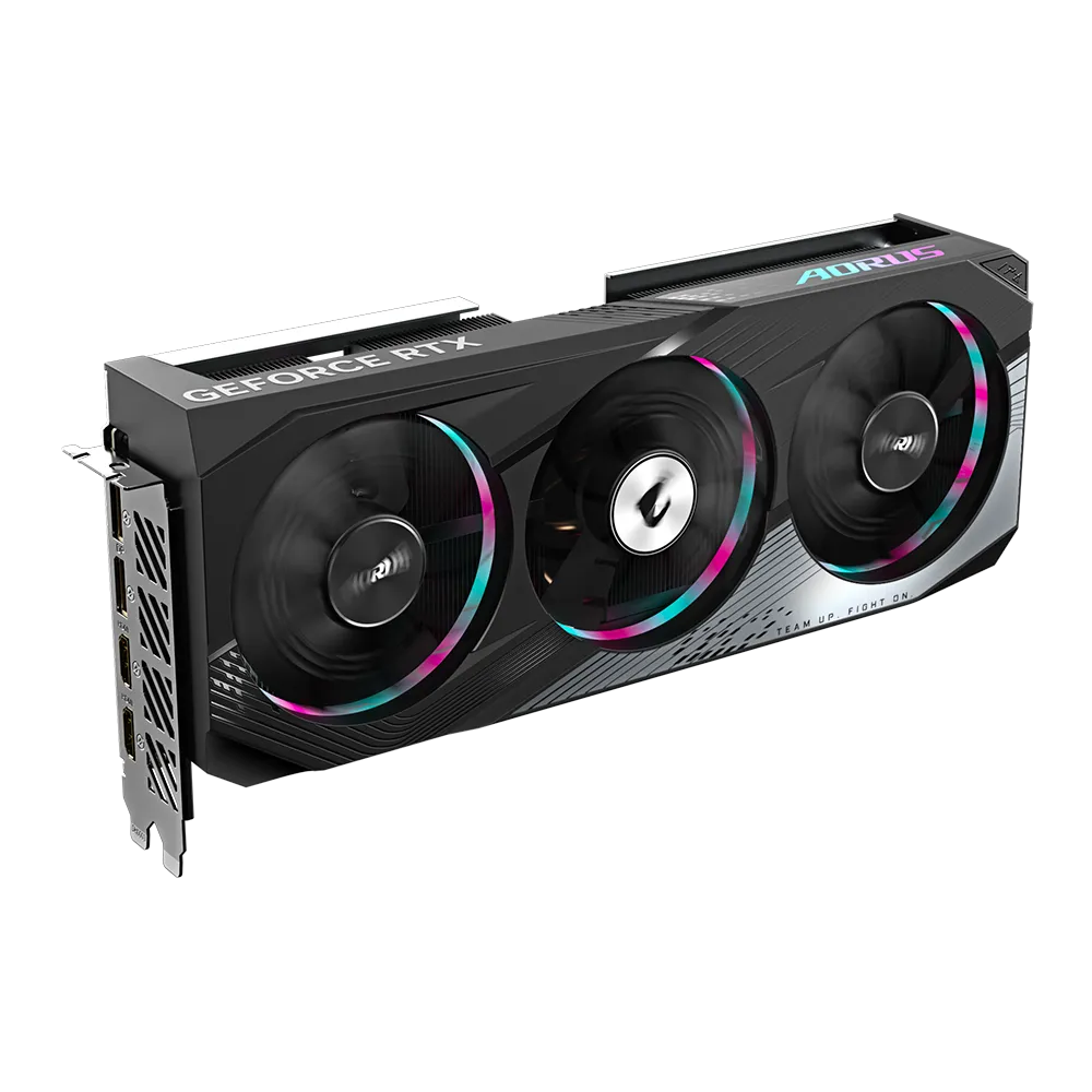 Gigabyte AORUS NVIDIA GeForce RTX 4060 Ti ELITE 8G Angled Vertical View