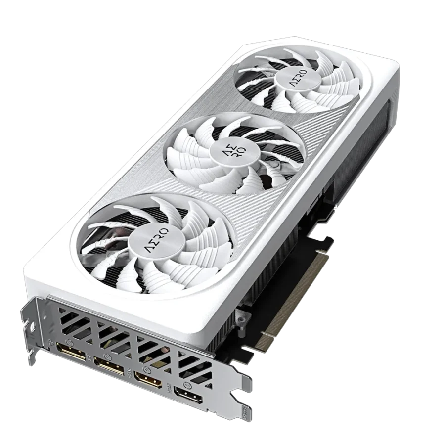 Gigabyte RTX 4060 Ti AERO OC 8GB Angled Flat Fan View