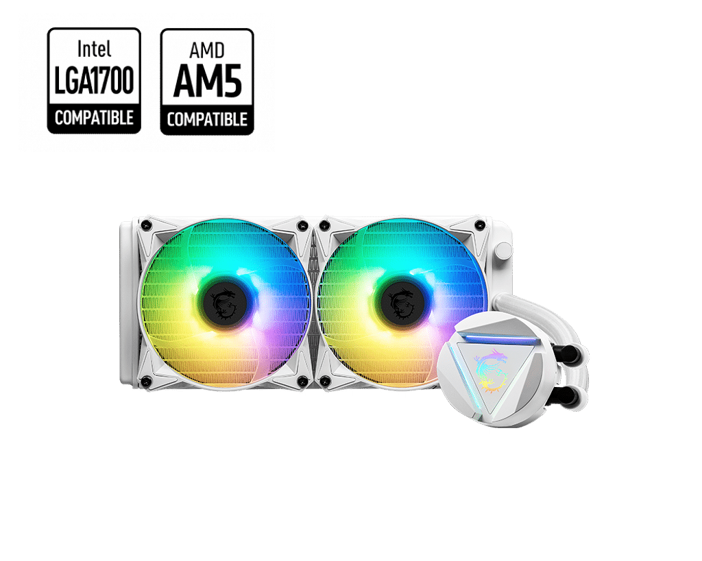 MSI MAG CORELIQUID 240R V2 White 240mm ARGB All-In-One Liquid CPU Cooler