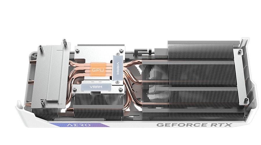 Gigabyte RTX 4060 Ti AERO OC 8GB Heatpipe View